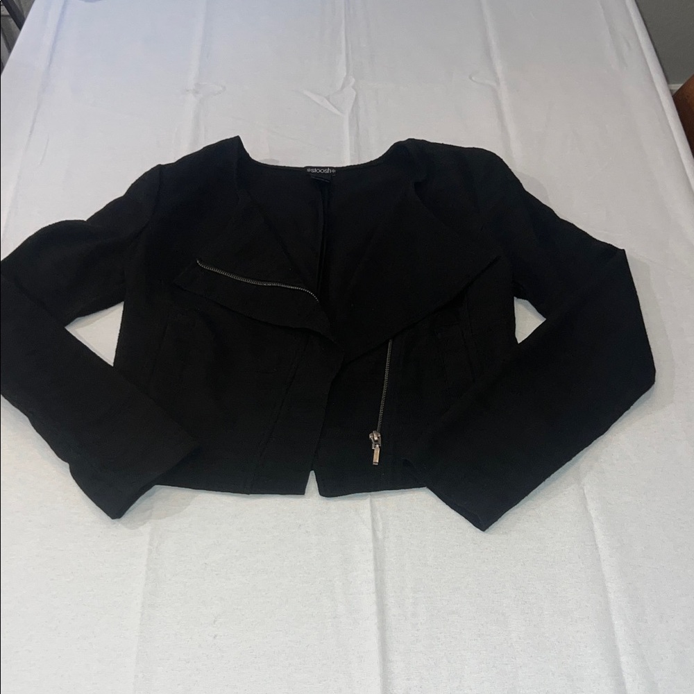 Stoosh Black Women's Knit Moto Jacket